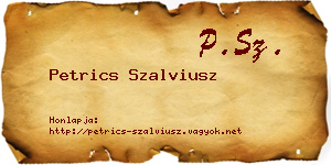 Petrics Szalviusz névjegykártya